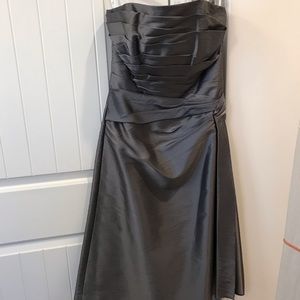 NWT B2 strapless platinum cocktail dress, size 12